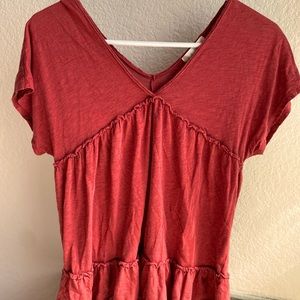 Reddish-Brown XS ALTRD STATE Ruffled Top